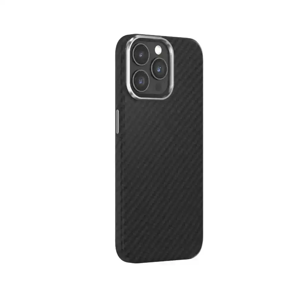 ديفيا جراب ظهر Q Ultra-Thin Carbon Fiber مغناطيسي لهاتف أيفون 15 برو ماكس - أسود