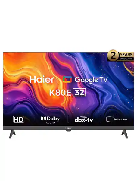 هاير جوجل تليفزيون 32 بوصة HD سمارت LED مع ريسيفر بلت ان - H32K80E