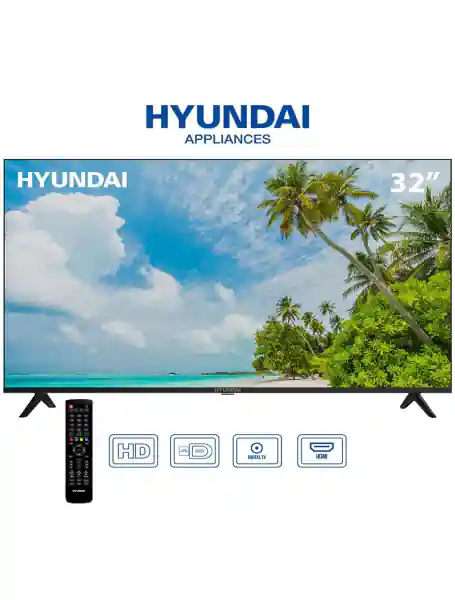 هيونداي تليفزيون 32 بوصة LED HD - مع ريسيفر بلت ان بدون اطار - L32HYNDA480