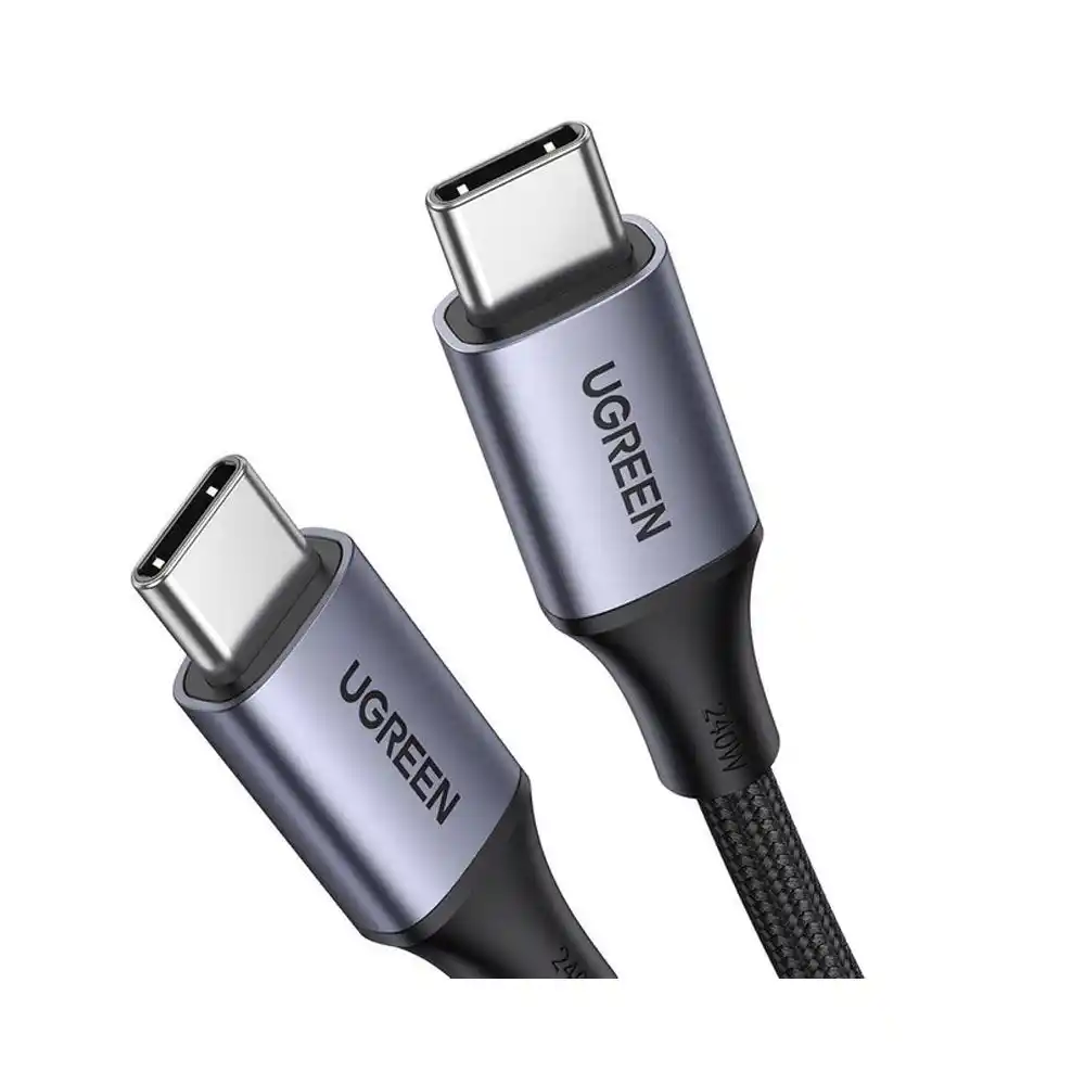 يوجرين كابل من USB-C الي USB-C بقوة 240 وات 5 أمبير يدعم الشحن السريع 2 متر - رمادي
