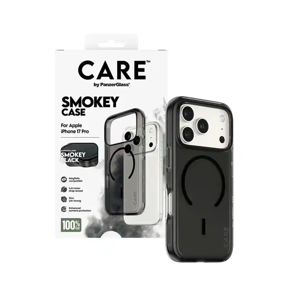 بانزر جلاس® جراب ظهر لهاتف آيفون 17 برو سموكي مع MagSafe - أسود