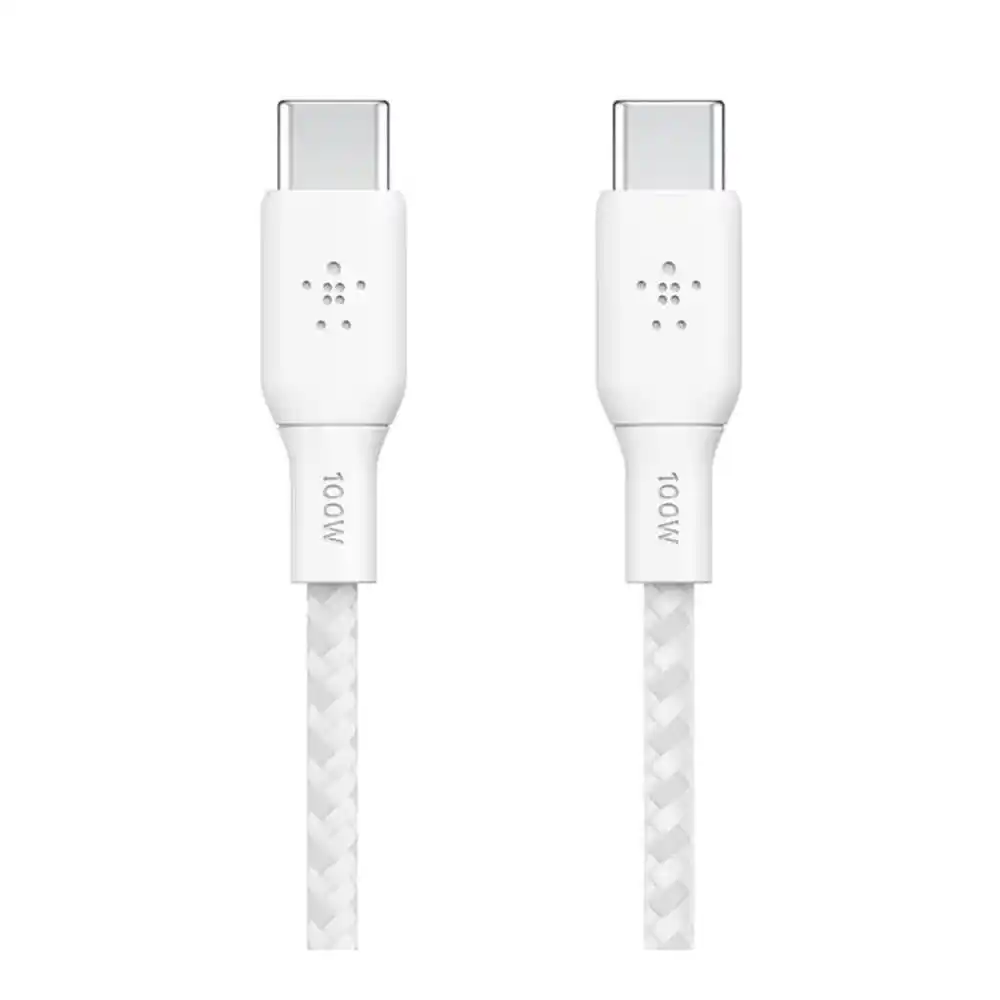 بيلكين كابل USB-C الى USB-C بقوة 100 واط وطول 2 متر - أبيض