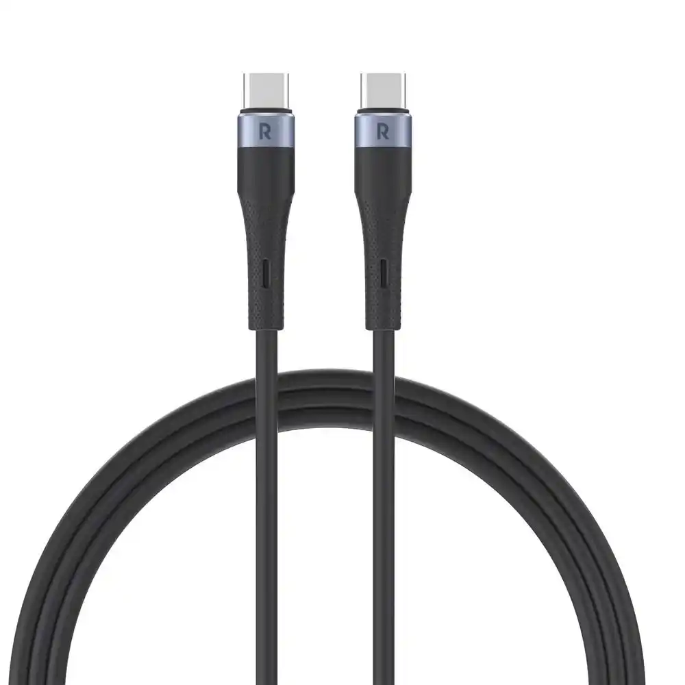 راف باور كابل من USB C إلي USB -C بقوة 60 واط موديل RP-CB1038 - أسود