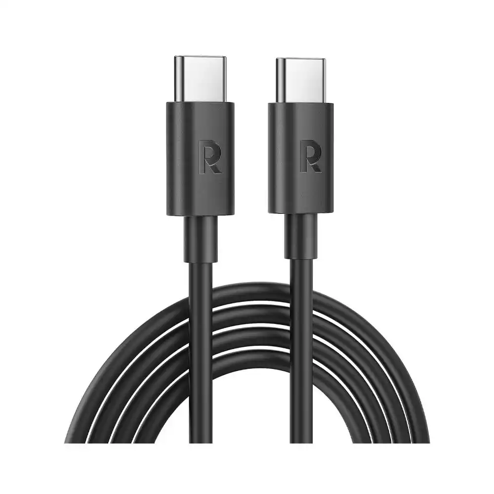 راف باور كابل من USB C إلي USB -C طوله 1 متر موديل RP-CB1021 - أسود