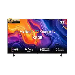 شاشة هاير 55 بوصة سمارت 60 هرتز 4K ريسيفر داخلي  - H55K80EU
