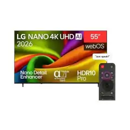 شاشة إل جي 55 بوصة سمارت 60 هرتز 4K ريسيفر داخلي  - 55NU840B6LA