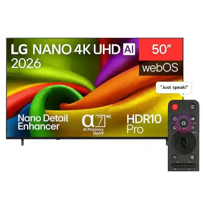 تلفزيون LG الذكي NANO LED 4K بدون إطار 50 بوصة 50NU850B6LA - جهاز استقبال مدمج مع جهاز تحكم عن بعد ماجيك