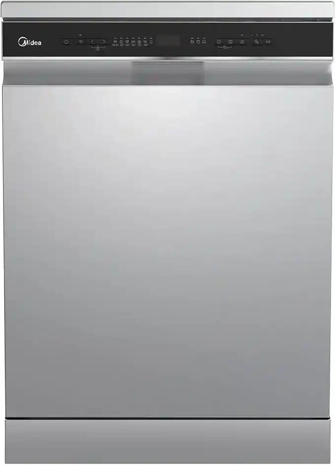 غسالة صحون ميديا MDWPF1433C(S)-W-EG14 عدد 14 مكان إعداد، Ion Dishfresh، فتح تلقائي، ذراع رش Innowash Pro، واي فاي، غسل بمنطقتين، فلتر ABT، رف قابل للتعديل