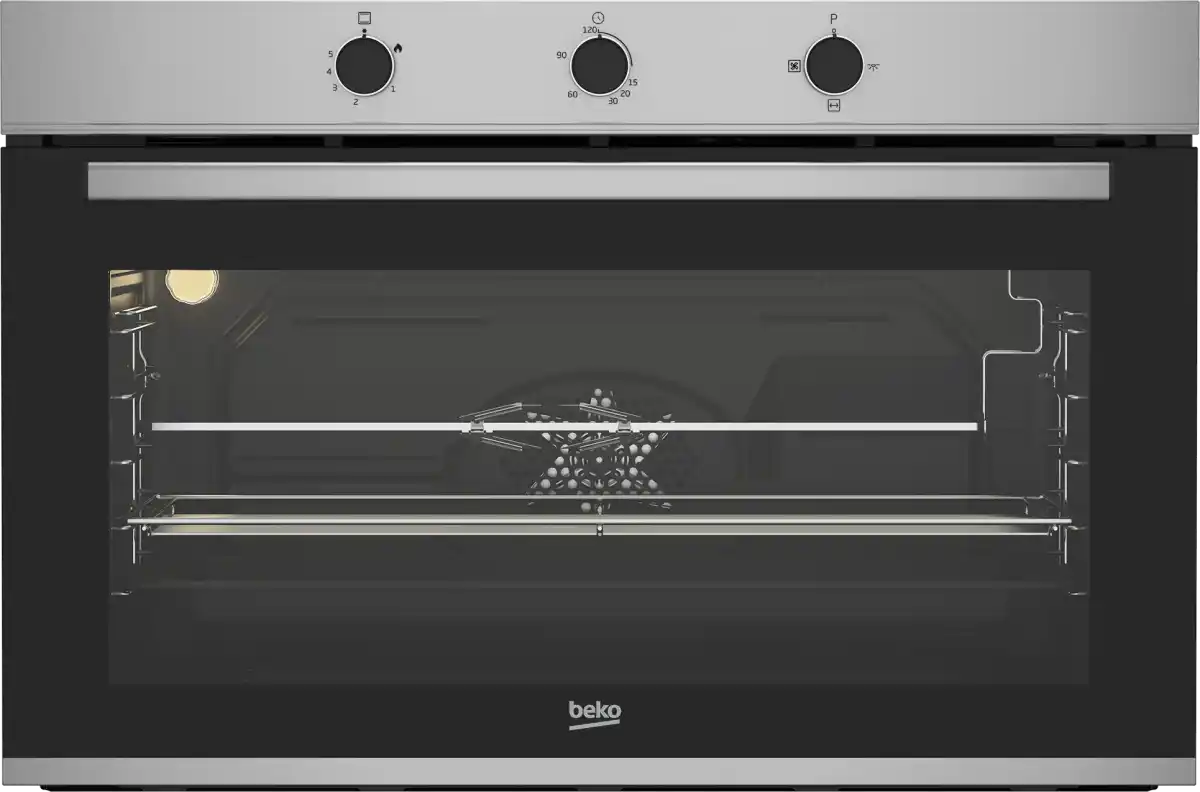 فرن بلت  ان 90 سم بيكو - غاز- شواية -مروحة- ستانلس ستيل-  BBWHT12106XS