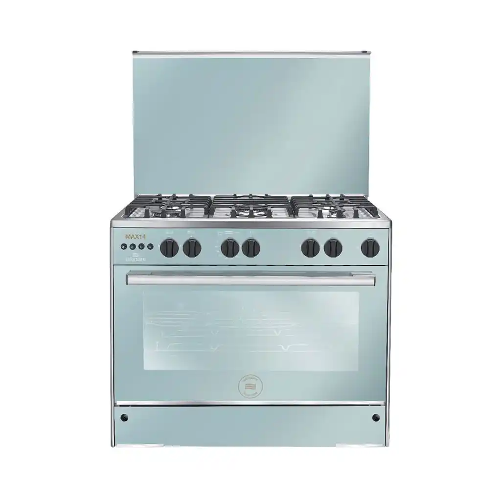 بوتاجاز غاز يونيون اير ماكس، 5 شعلة، 90×60 سم، C69SS-GC-447-IFDSO-2W-M14-AL - فضي