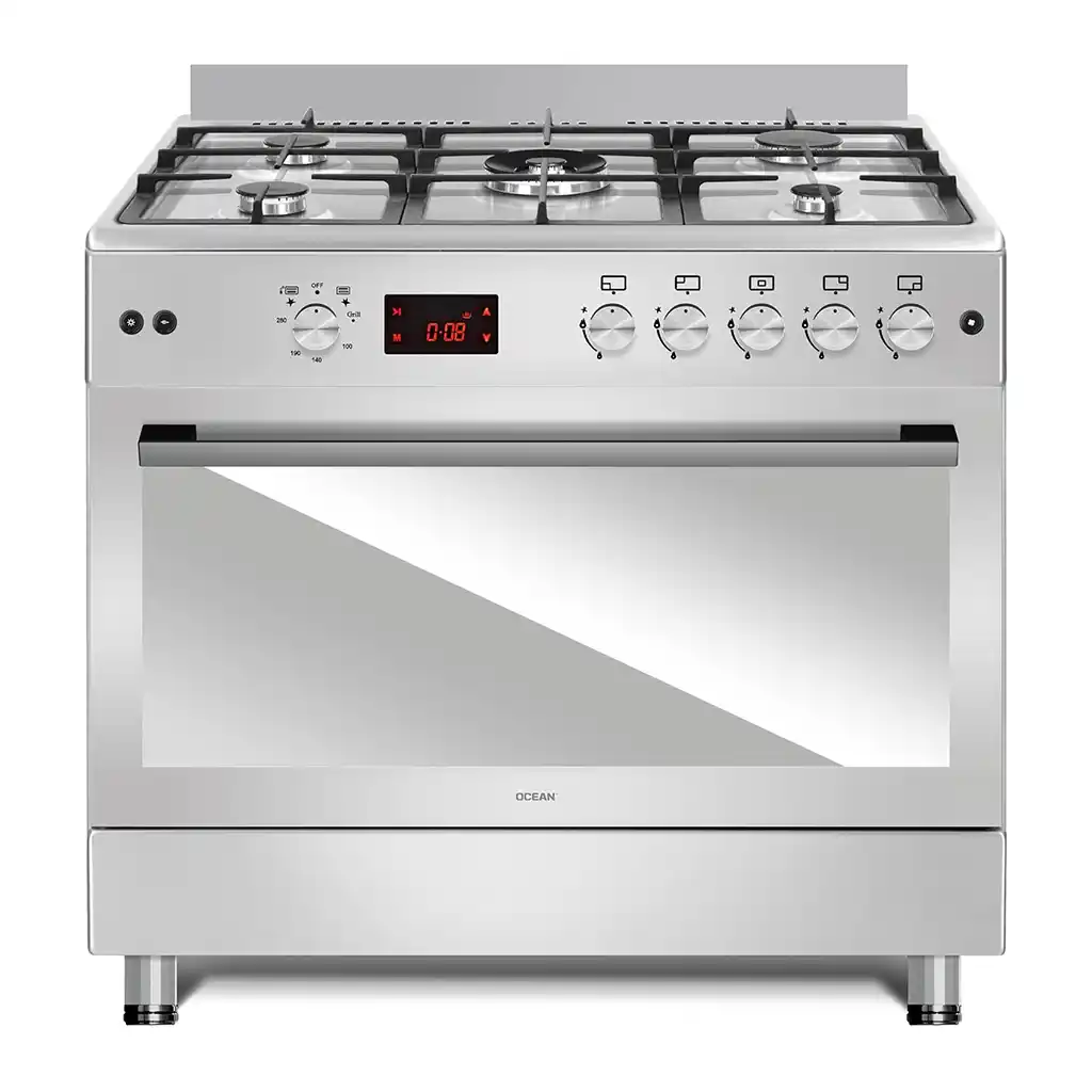 بوتجاز اوشن، 90 سم، 5 شعلة، OCGR9650-17IP - فضي