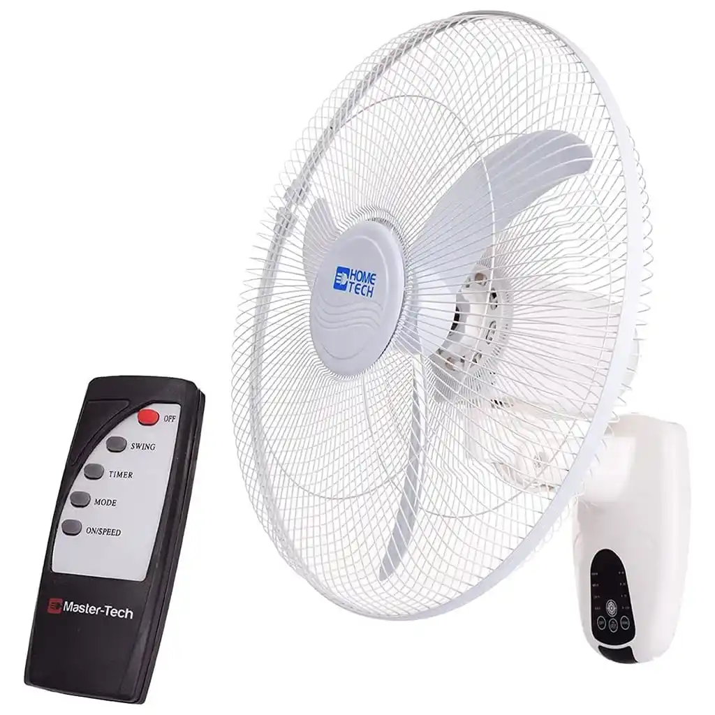 مروحة حائط هوم تك، بريموت كنترول، 18 بوصة، 3 شفرات، 3 سرعات، UW-1846R - ابيض