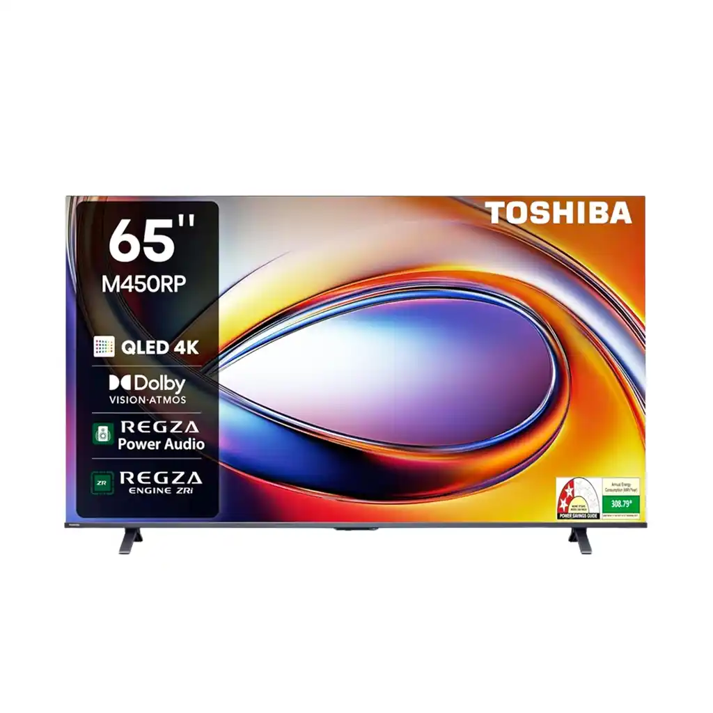 تلفزيون سمارت QLED توشيبا، 65 بوصة، دقة 4K/UHD، واي فاي، 65M450RP - أسود