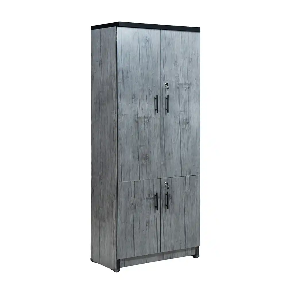دولاب مكتب ام دي اف، 193×80×42 سم - رمادي