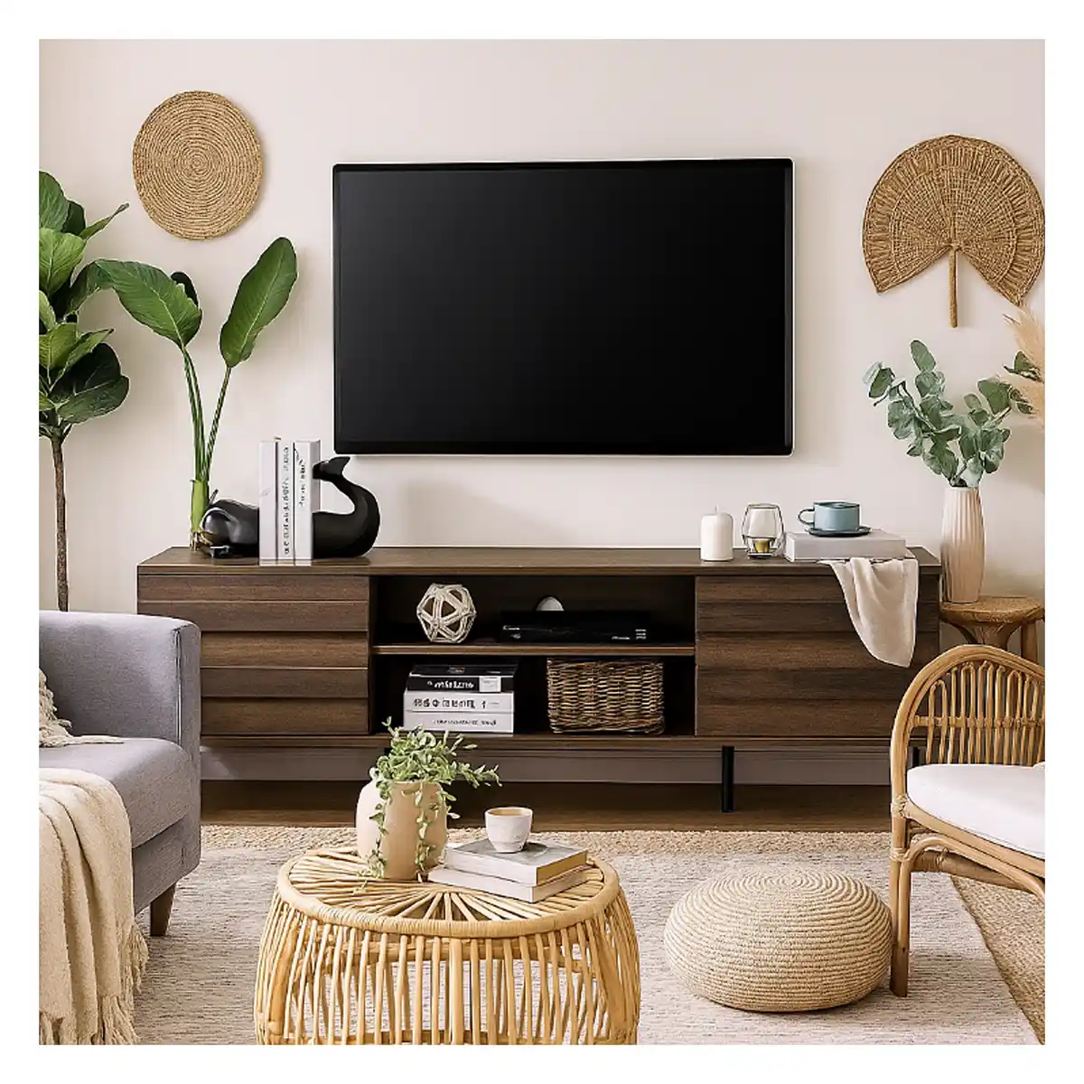 ترابيزة تليفزيون خشب صناعي، 160×30×53 سم - بني