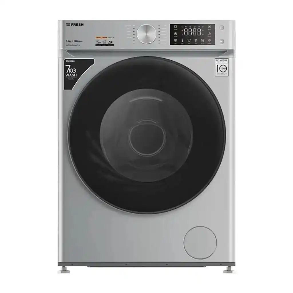 غسالة فول أتوماتيك فريش، 7 كيلو، انفرتر، ديجيتال، FL–DD Inverter–07Kgs -PC-S - فضي