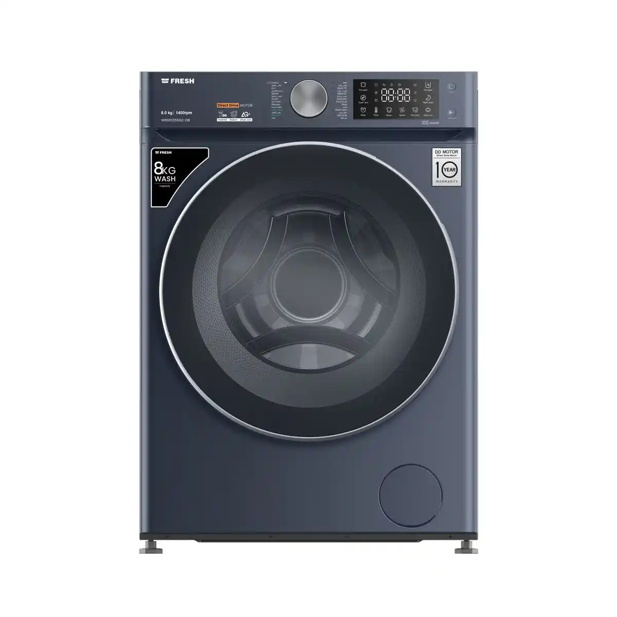 غسالة ملابس اتوماتيك فريش، 8 كيلو، انفرتر، ديجيتال، تحميل امامي، 22144 FL–DD inverter–8Kg–1200 RPM-G2-BL - أزرق داكن
