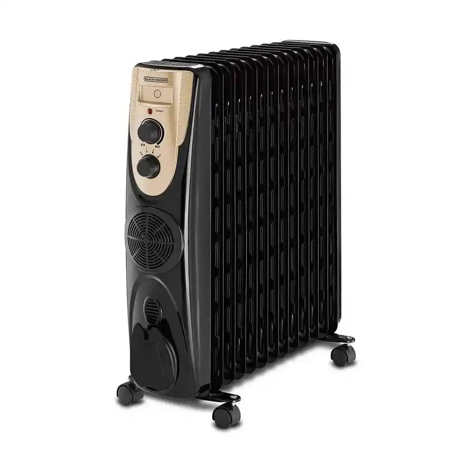 دفاية زيت بلاك اند ديكر، 2500 وات، 13 ريشة، OR013FD - أسود