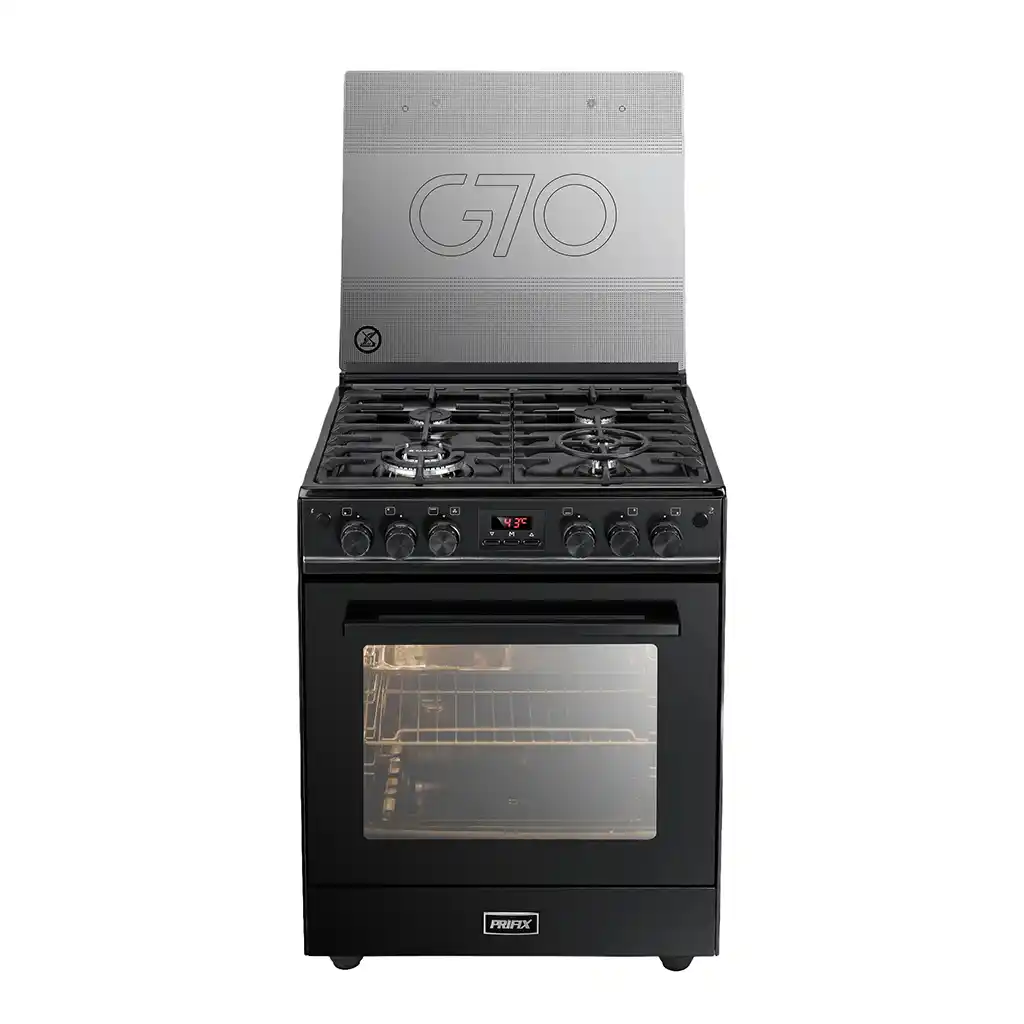 بوتاجاز غاز بيرفكس، 65 سم، أمان كامل، PCG70-6BBB - أسود