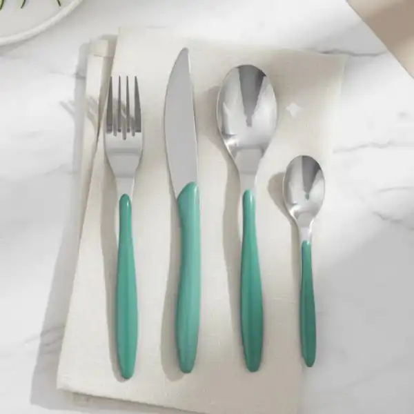 Zinnia طقم معالق وشوك وسكاكين مسلوب EMERALD عدد 24 قطعة