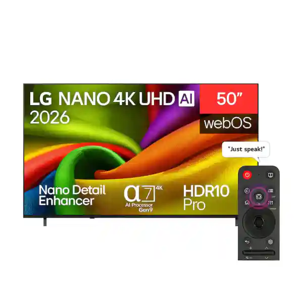 شاشة تلفزيون سمارت ال جى مقاس 50 بوصه NanoCell LED، بدقة 4K UHD، بريسيفر داخلي - 50NU85CB6LA