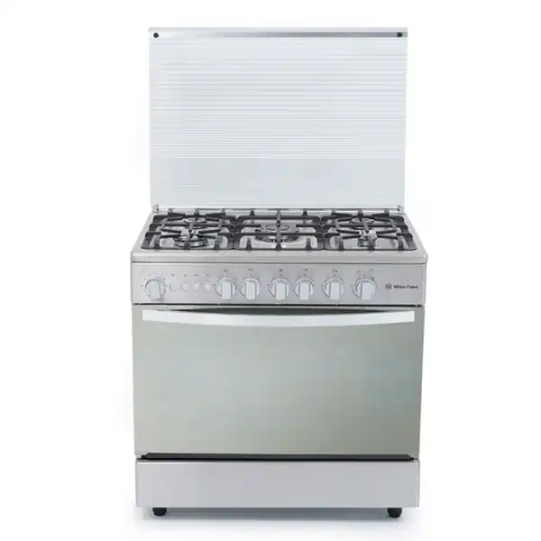 بوتاجاز وايت بوينت 80*60 5 شعلة غاز استانلس وباب فرن مراية WPGC8060XCFSAN