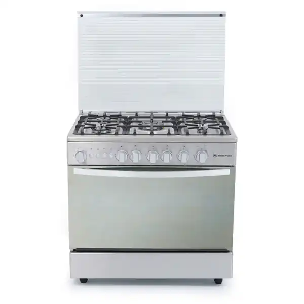 بوتاجاز وايت بوينت 90*60 5 شعلة أمان كامل غاز استانلس وباب فرن مراية WPGC9060BXTFSA