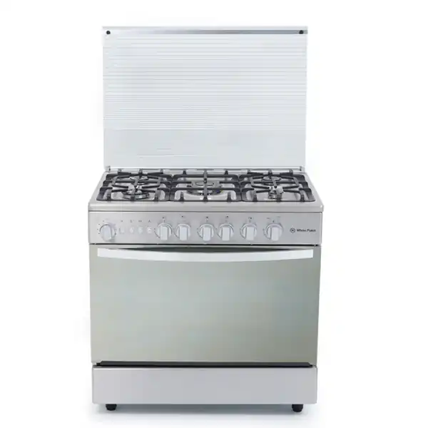 بوتاجاز وايت بوينت 90*60 5 شعلة غاز استانلس وباب فرن مراية أمان كامل WPGC9060XFSAM