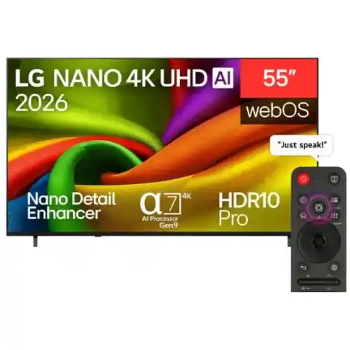 إل جي شاشة 55 بوصة نانو AI NU83 4K سمارت بماجيك ريموت55NU830B6LA