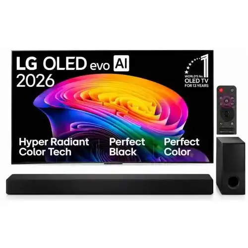 إل جي شاشة 65 بوصة OLED evo AI CS6 فور كيه سمارت و ساوند بار 4.1 قناة / 600 واط OLED65CS6VA-SH5A