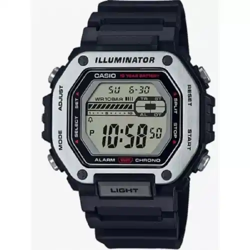 كاسيو ساعة رقمية للرجال بسوار من الراتنج الأسود MWD-110H-1AVDF