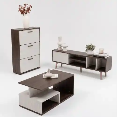 وود آند مور طقم غرفة معيشة متكامل MODERN-TRIO-BUNDLE