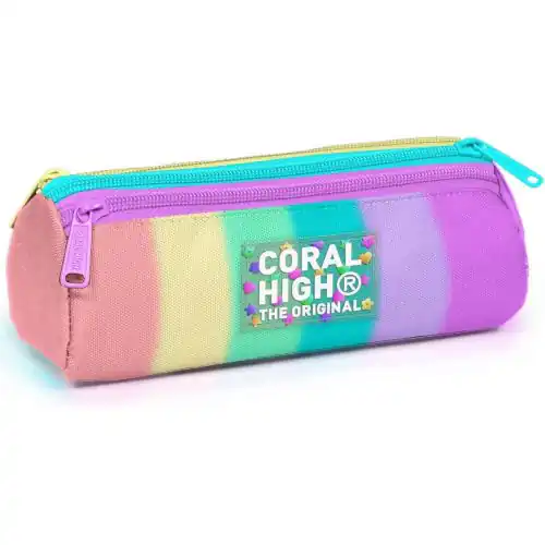 كورال هاي حقيبة أقلام للأطفال مخططة ملونة بثلاثة أقسام CORAL HIGH-8692182111593