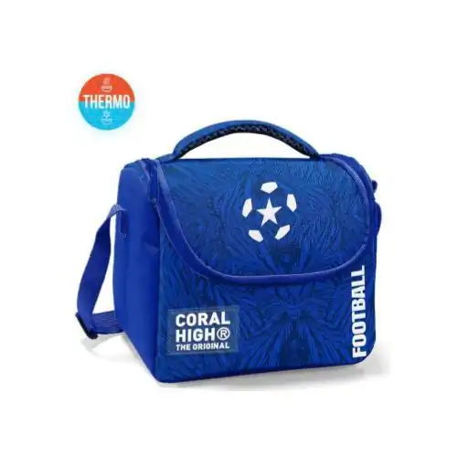 كورال هاي حقيبة غداء حرارية للأطفال باللون الأزرق الداكن بنقشة كرة قدم CORAL-HIGH-8692182227973