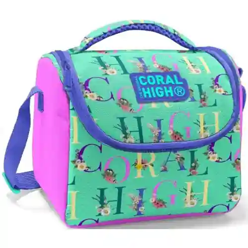كورال هاي حقيبة غداء حرارية للأطفال بنقشة أحرف 5 لتر باللون الأخضر المائي الوردي الفاتح CORAL HIGH-8692182118233