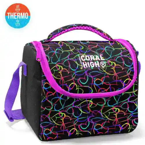 كورال هاي حقيبة غداء حرارية للأطفال بنقشة قلوب متعددة الألوان CORAL-HIGH-8692182227706