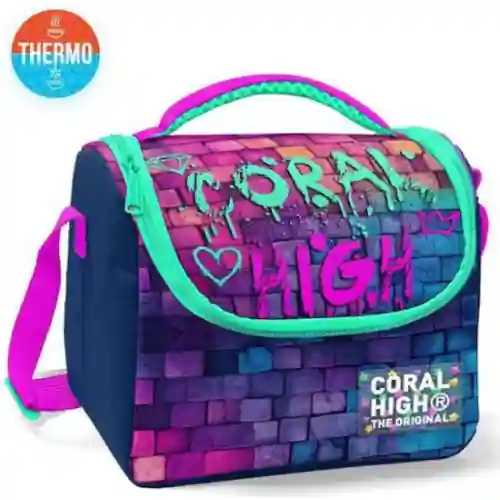 كورال هاي حقيبة غداء حرارية للأطفال مطبوع بنمط الغرافيتي 5 لتر لون أزرق كحلي وردي CORAL HIGH-8692182117694
