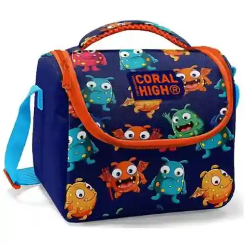 كورال هاي حقيبة غداء حرارية للأطفال نمط الوحش الأزرق 5 لتر اللون الأزرق السماوى CORAL HIGH-8692182118226