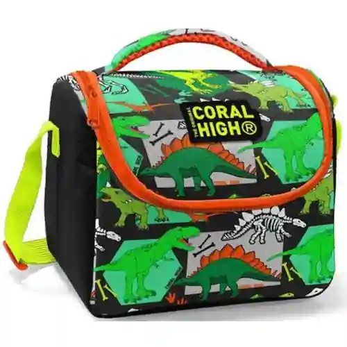 كورال هاي حقيبة غداء حراريه للأطفال بنقشة الديناصورات بسوسته 5 لتر باللون اخضر CORAL HIGH-8692182118325
