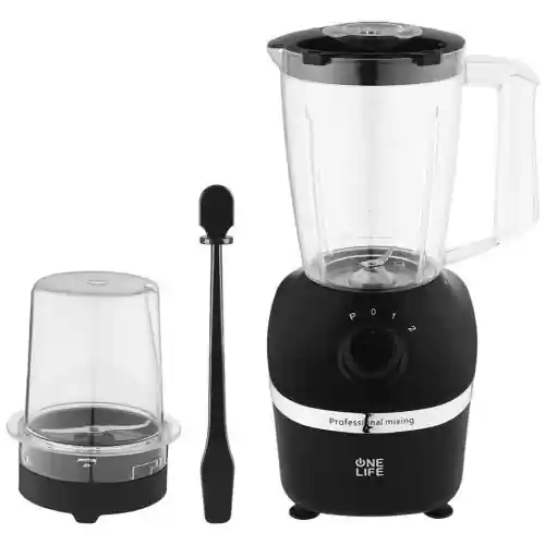 وان لايف خلاط 600 وات مع مطحنة 1.75 لتر لون أسود BL601BK