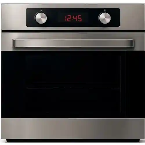 بيكسل فرن غاز بلت إن 60 سم استانلس ستيل شاشة ديجيتال مروحة توربو وقلاية هوائية ESV 60 D Black Stainless Steel Strips