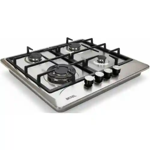 بيكسل مسطح غاز بلت إن 60 سم استانلس ستيل 4 شعلة أمان كامل وإشعال ذاتي ESF 4 Avx Stainless Steel Surface