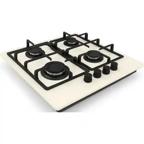 بيكسل مسطح غاز بلت إن 60 سم زجاج كريمي 4 شعلة أمان كامل وإشعال ذاتي ESF 4 Avx G Cappuccino