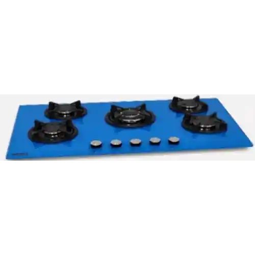 بيكسل مسطح غاز بلت إن 90 سم زجاج أزرق 5 شعلة أمان كامل وإشعال ذاتي ESF 5 Avx G BLUE