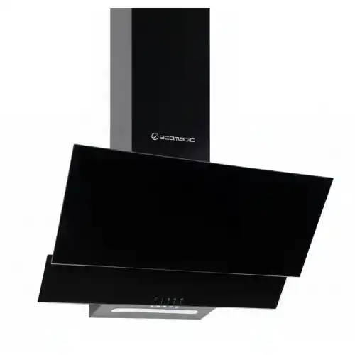 ايكوماتيك شفاط ديكوريتف مائل 90 سم 1000 م3/ساعة 3 سرعات بالريموت كريستال أسود H910MRB