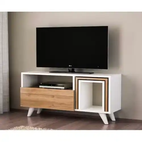 دومانى وحدة تليفزيون 55*40*120سم مع ترابيزتين متداخلين وضلفة قلاب T073
