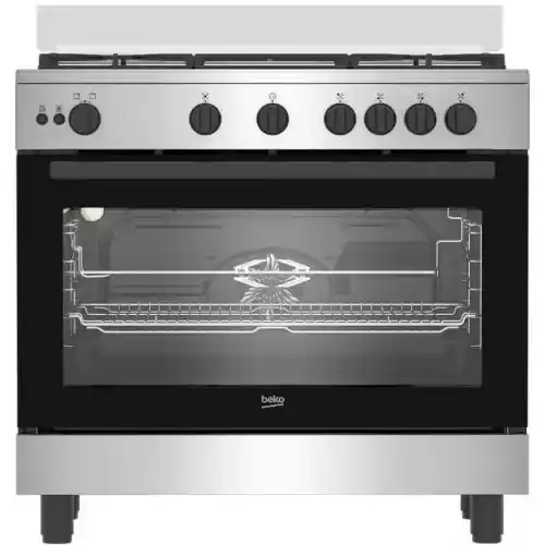 بيكو بوتاجاز 5 شعلة 90 سم امان تام فضي BGGR 11125 GX
