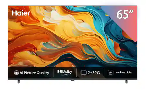 تلفزيون هاير الذكي 65 بوصة LED 4K فائق الدقة بدون إطار بريسيفر مدمج - H65K85GUX