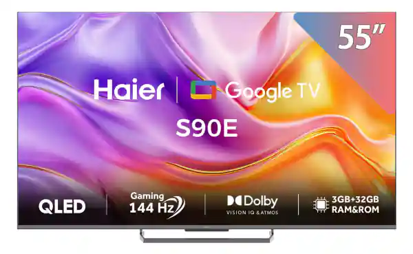 تليفزيون هاير 55 بوصة 4K فائق الدقة كيوليد سمارت بريسيفر مدمج - H55S90EU