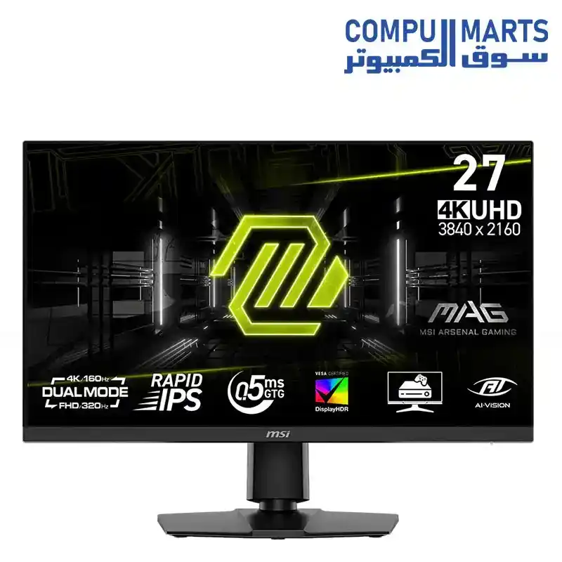 MSI MAG 272URDF E16 27 4K UHD 160Hz  FHD 320Hz Dual-Mode Rapid IPS Gaming Monitor 0.5ms HDR 400 FreeSync Premium